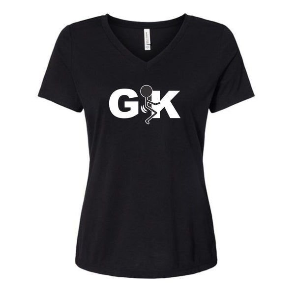 Black Get F'd Karen Ladies V-Neck T-Shirt