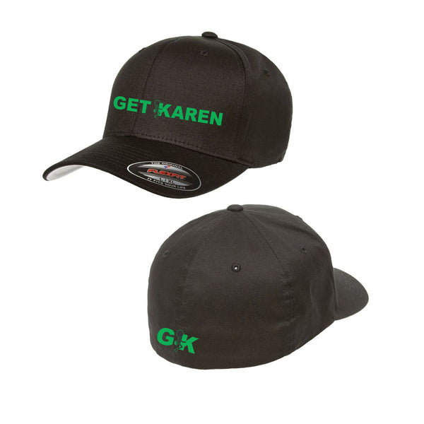 GFK Flex Fit Hat with Fluorescent Green Logo