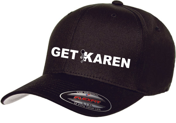 Black Get F'd Karen Full Logo Across Front Fitted Hat