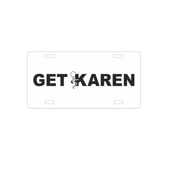 White Get F'd Karen License Plate