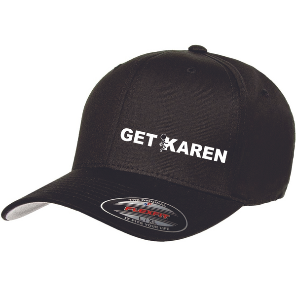 Black Get F'd Karen Flex Fit Hat Logo On Side